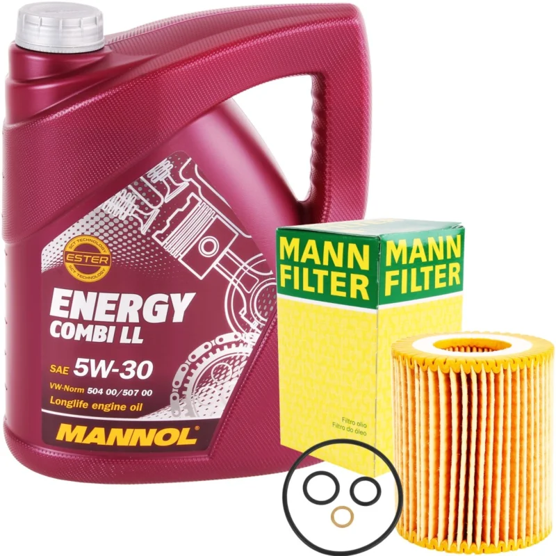Zertifiziert MANN-FILTER Ölfilter + MANNOL Energy Combi LL 5W-30, 5 Liter
