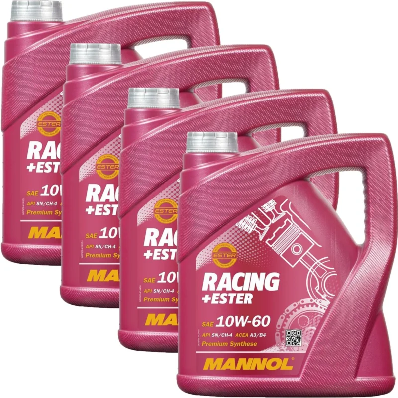 Zertifiziert MANNOL Racing+Ester 10W-60 Motoröl API SN/SM/CF, 4x4 Liter