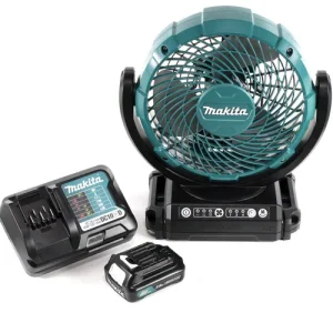 Zertifiziert Makita CF 101 WA1 Akku Lüfter Ventilator 12V + 1x 2,0Ah Akku und Schnellladegerät