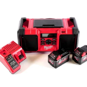 Zertifiziert Milwaukee M18 JSR DAB+-902C Akku / Netz Radio Baustellenradio 18 V + 2x Akku 9,0 Ah + Ladegerät