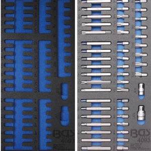 1/3 Werkstattwageneinlage: Kombi-Bit-Set, 49-tlg. (leer und gefüllt) Neu