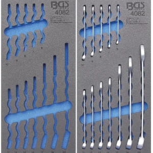 Kracherpreis Werkzeugeinlage Maul-Ringschlüssel-Satz, 6-22 mm, 12-tlg. leer und bestückt