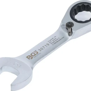 Zertifiziert Ratschenring-Maulschlüssel, kurz, 19 mm