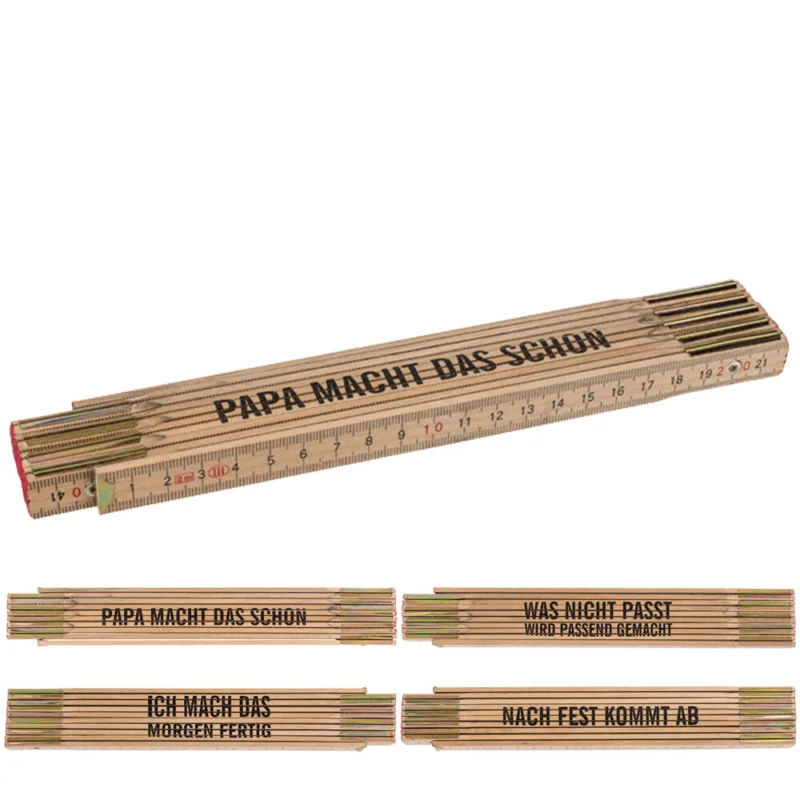 Zollstock aus Holz mit verschiedenen Sprüchen Neuheit